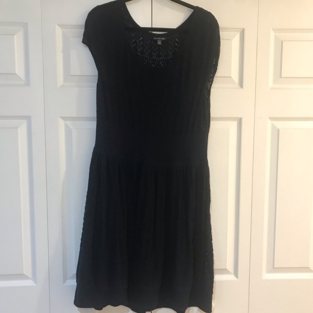 American Eagle Navy Sparkle Sweater Dress